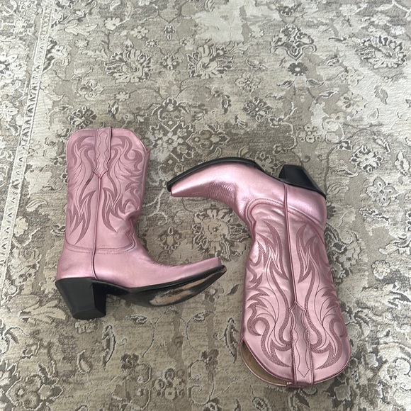 boot barn Shoes Boot Barn Metallic Pink Western Boot Poshmark